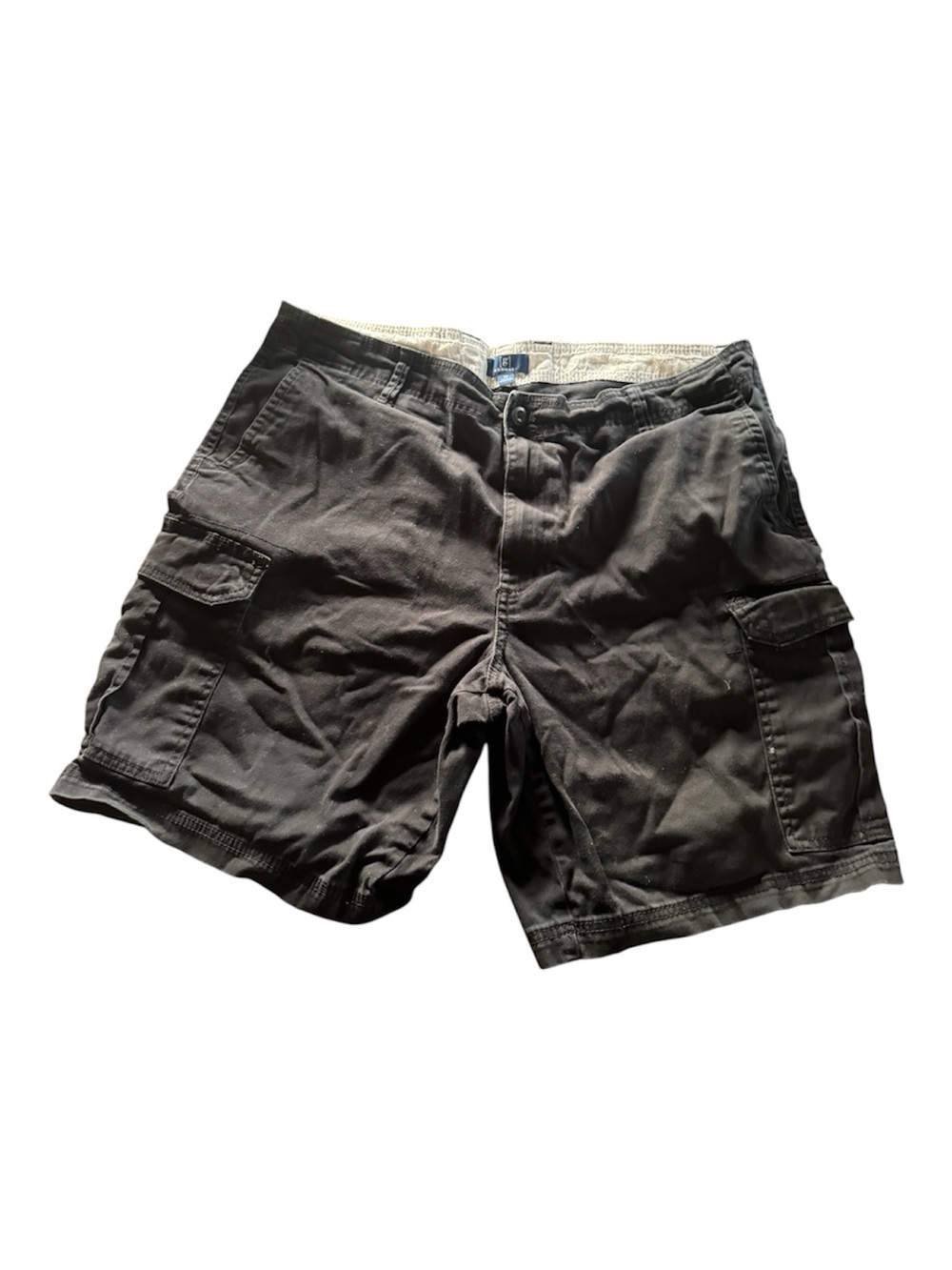 George Black Cargo Shorts with Side Flap Pockets